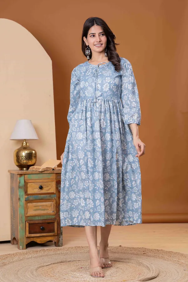 Sky_Blue_Cotton_Dress_For_Women