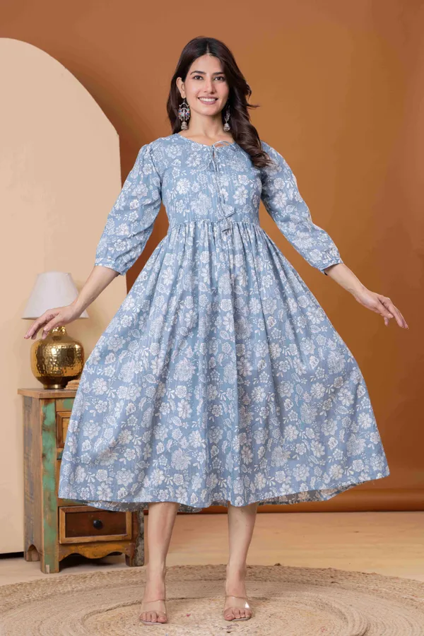 Sky_Blue_Cotton_Dress_For_Women