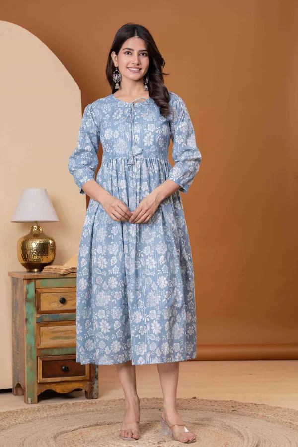Sky_Blue_Cotton_Dress_For_Women