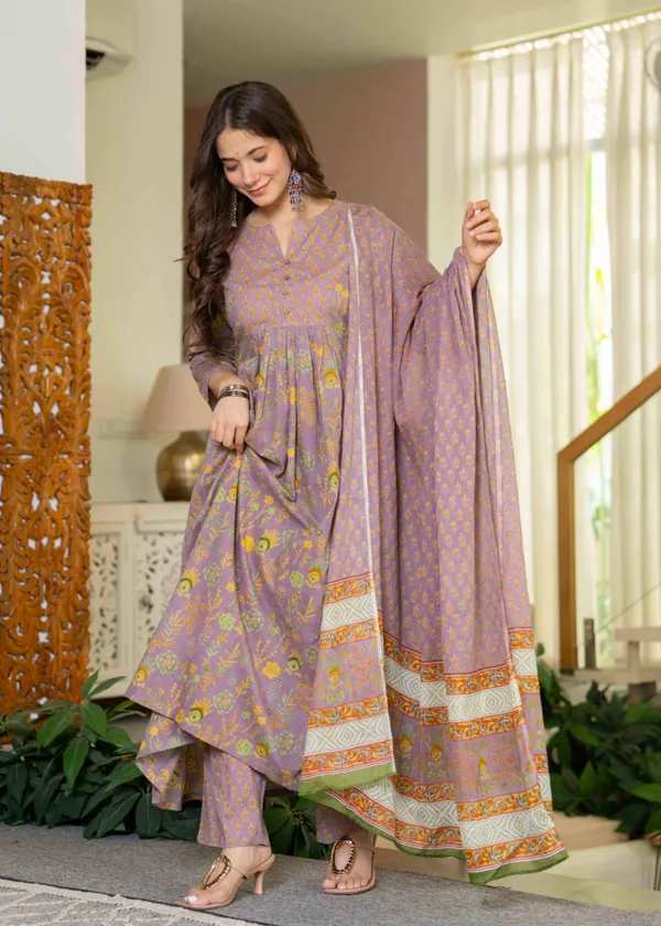 Lavender_Cotton_Anarkali_Kurta_For_Women