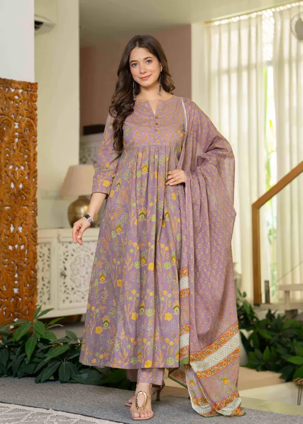 Lavender_Cotton_Anarkali_Kurta_For_Women