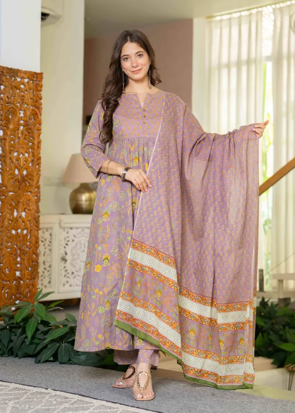 Lavender_Cotton_Anarkali_Kurta_For_Women