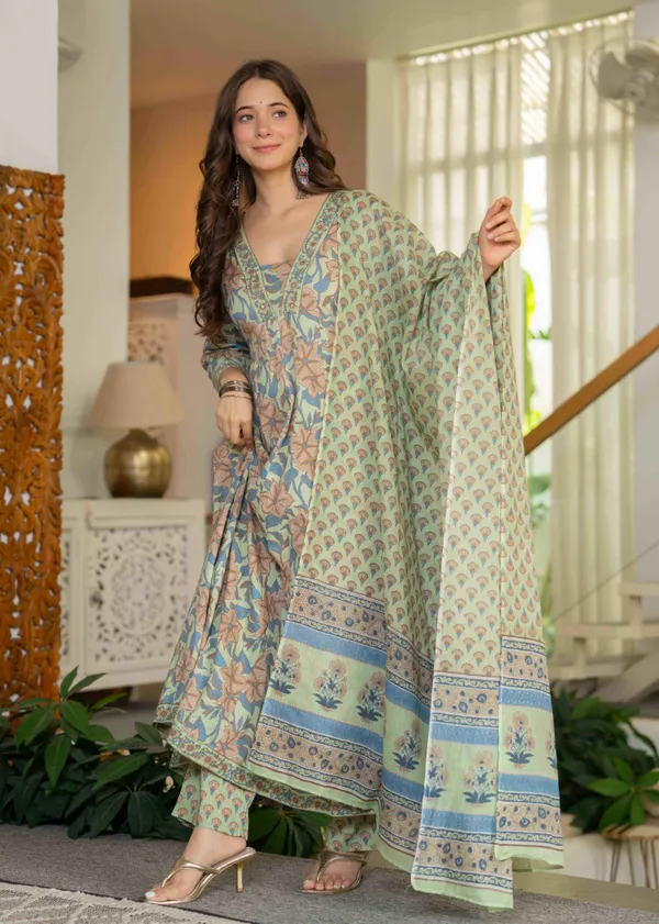 Green_Cotton__Kurta_For_Women