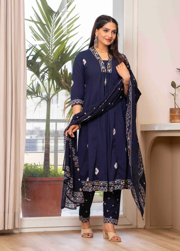 Navy_Blue_Cotton_Anarkali_Kurta_For_Women