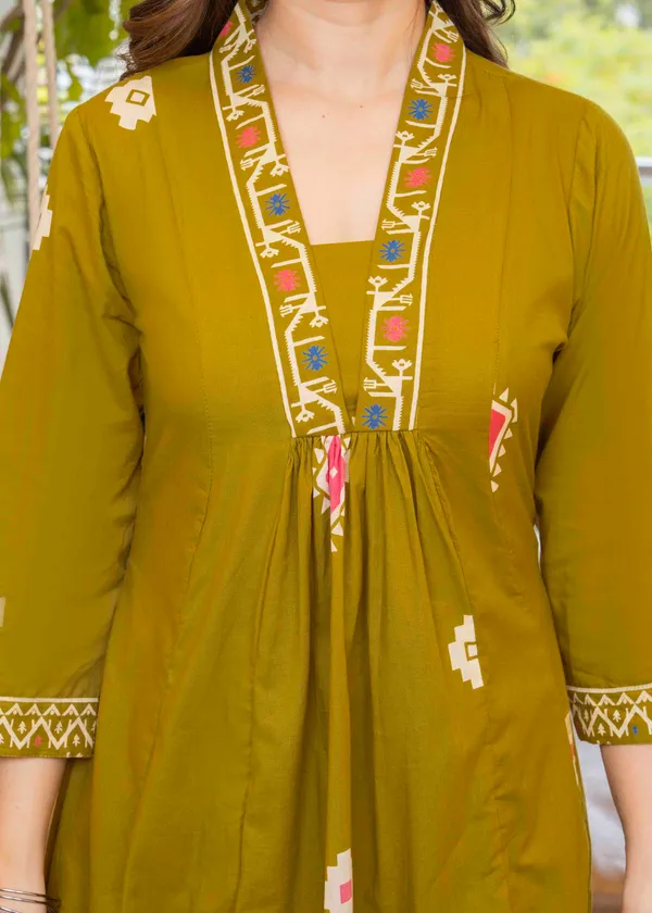 Mustard_Cotton_Anarkali_Kurta_For_Women