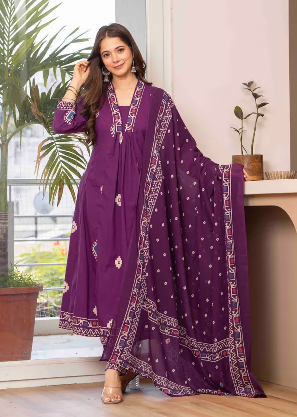 Purple_Cotton_Anarkali_Kurta_For_Women