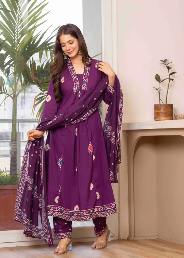Purple_Cotton_Anarkali_Kurta_For_Women