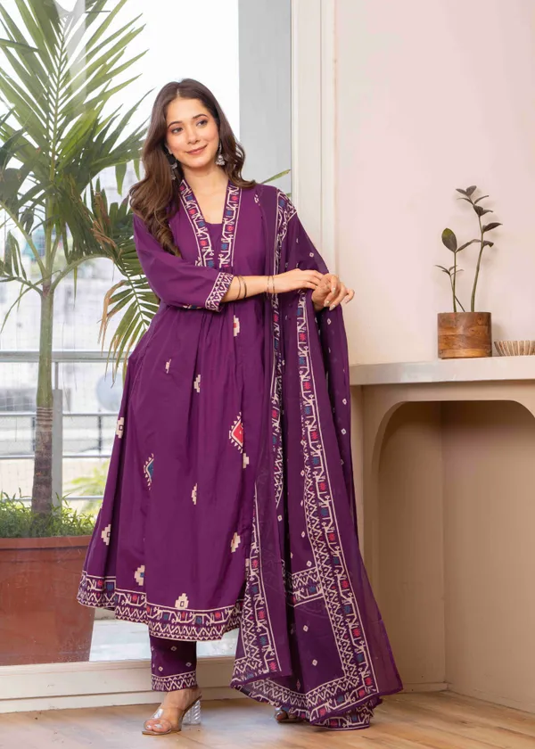 Purple_Cotton_Anarkali_Kurta_For_Women