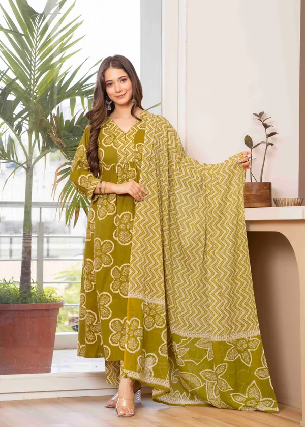 Mustard_Cotton_Anarkali_Kurta_For_Women