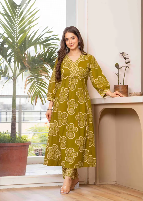 Mustard_Cotton_Anarkali_Kurta_For_Women