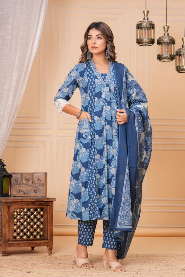 Blue_Cotton_Anarkali_Kurta_For_Women
