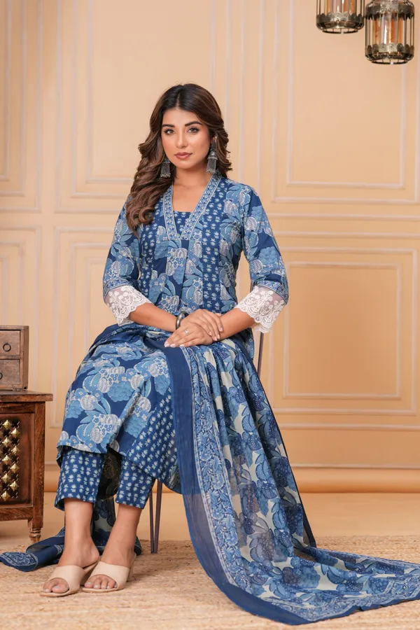 Blue_Cotton_Anarkali_Kurta_For_Women
