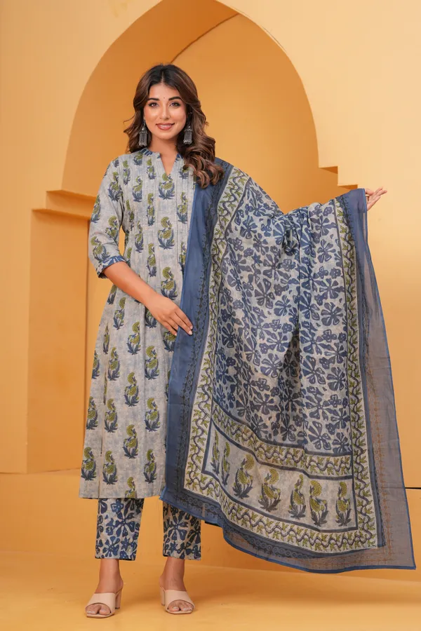Grey_Cotton_Kurta_Set_For_Women