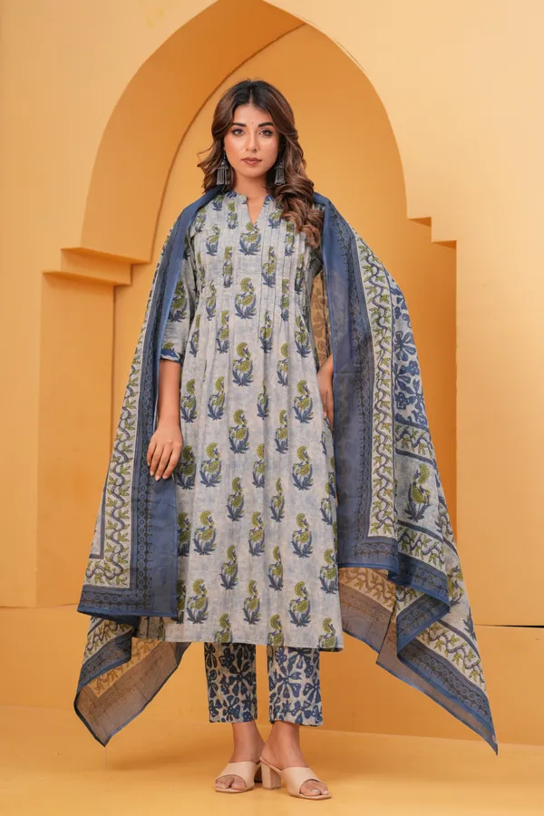 Grey_Cotton_Kurta_Set_For_Women