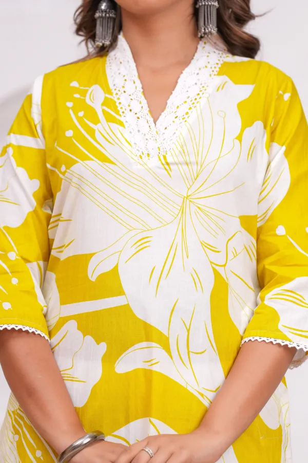 Yellow_Cotton_Kurta_Set_For_Women