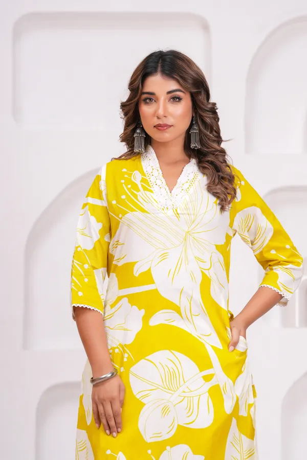 Yellow_Cotton_Kurta_Set_For_Women