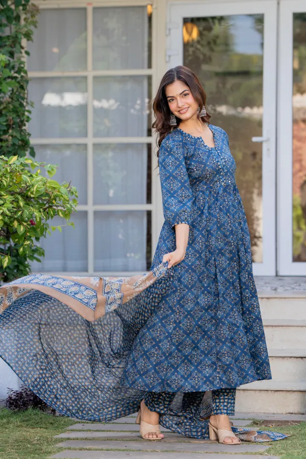 Blue_Cotton_Sequence_&__Kurta_For_Women