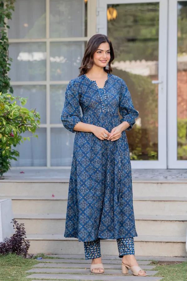 Blue_Cotton_Sequence_&__Kurta_For_Women