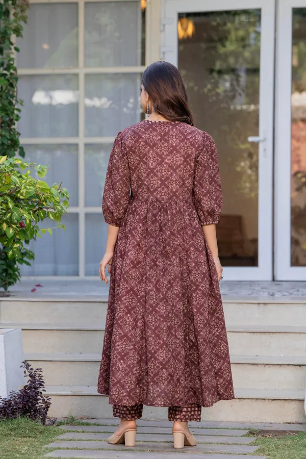 Maroon_Cotton_Sequence_&__Kurta_For_Women