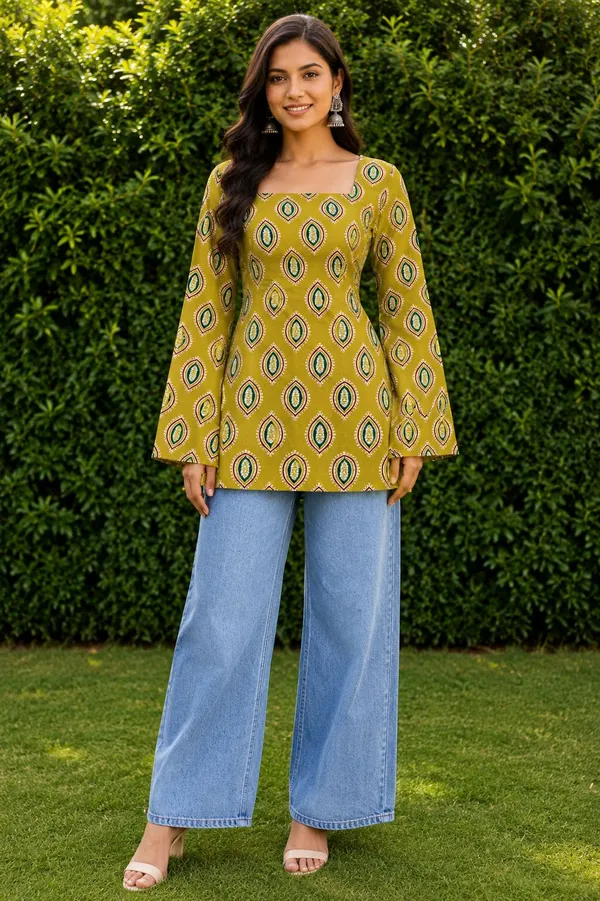 Jaimini_Women_Printed_Straight_Kurta_(Yellow)