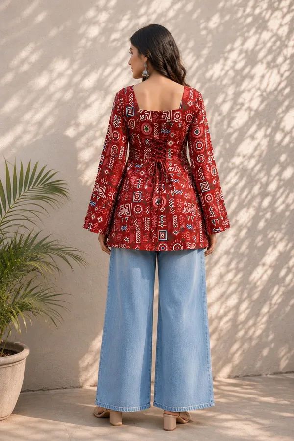 Jaimini_Women_Printed_Straight_Kurta_(Red)