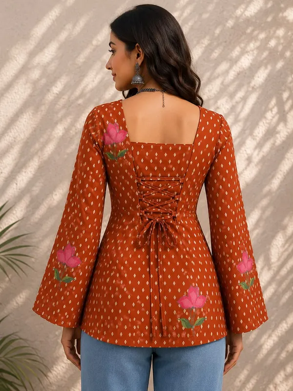 Orange_Cotton_Kurta_For_Women