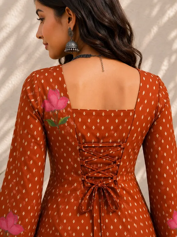 Orange_Cotton_Kurta_For_Women
