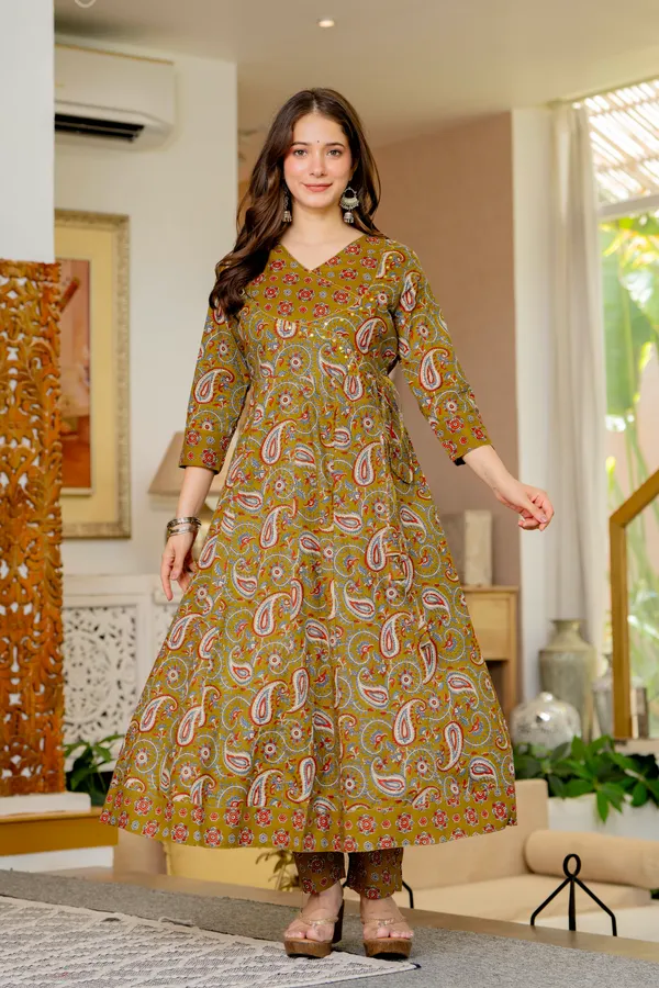 Mustard_Yellow_Cotton_Anarkali_For_Women