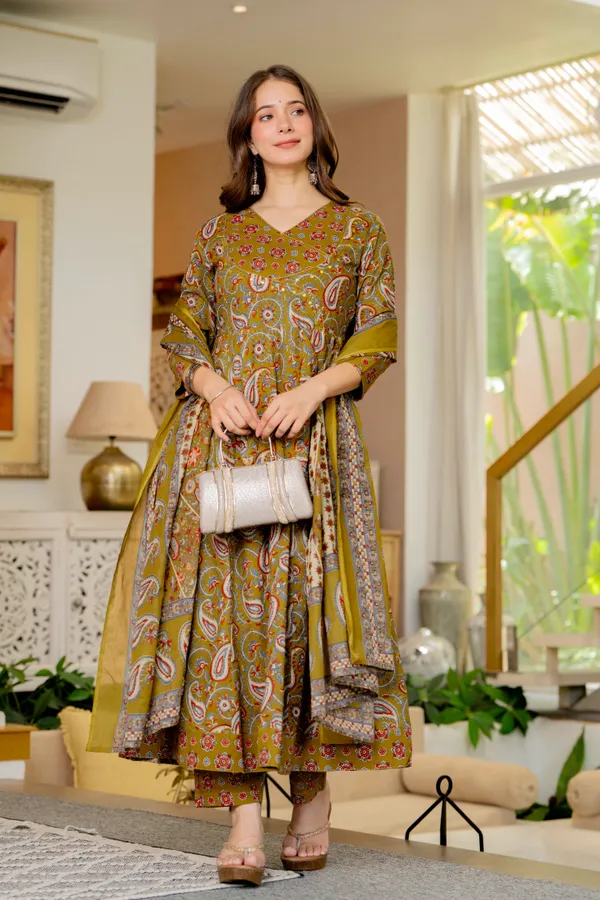 Mustard_Yellow_Cotton_Anarkali_For_Women