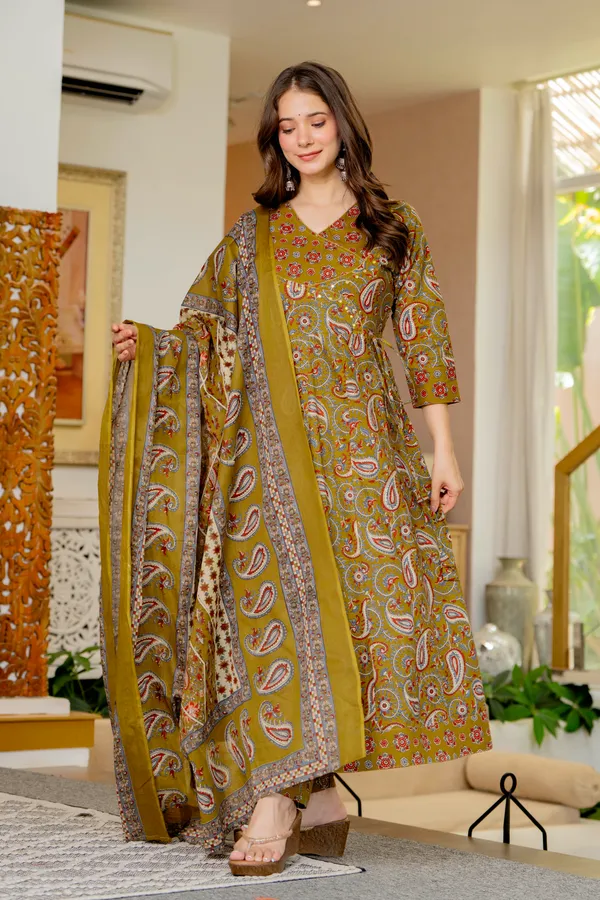 Mustard_Yellow_Cotton_Anarkali_For_Women