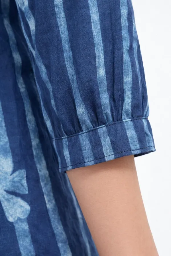Jaimini_Women_Striped,_Floral_Print_Straight_Kurta_(Blue)