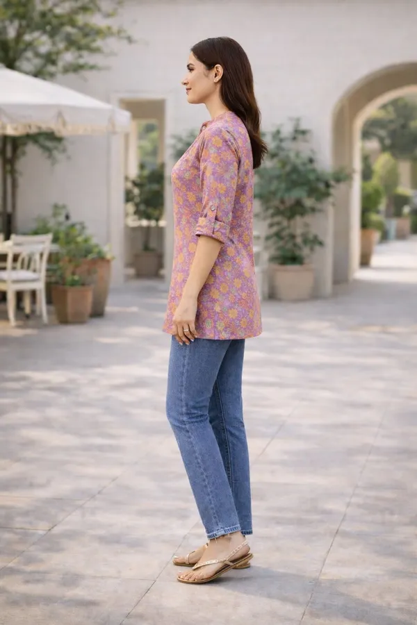 Pink_Floral_Short_Kurti