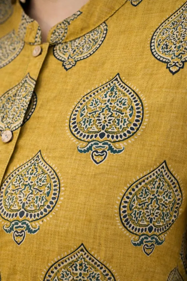 Yellow_Floral_Printed__Short_Kurti