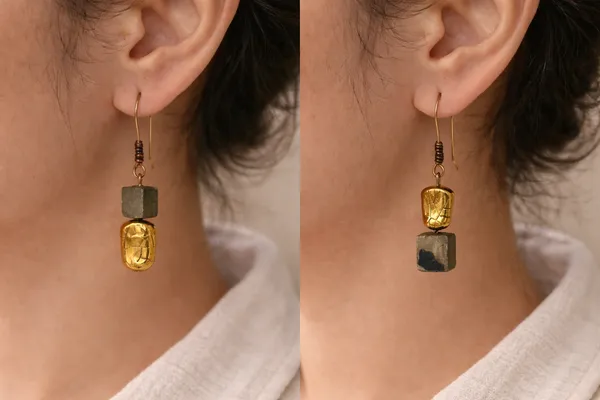 Pyrite_Upside_Down_Hoop_earrings