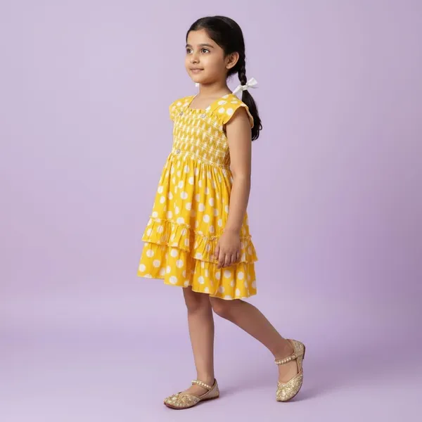 Yellow_Polka_Dot_Smocked_Dress_For_Girls