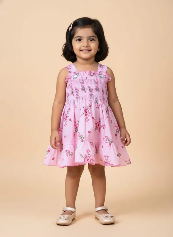 Pink_Floral_Smocked_Dress_For_Girls