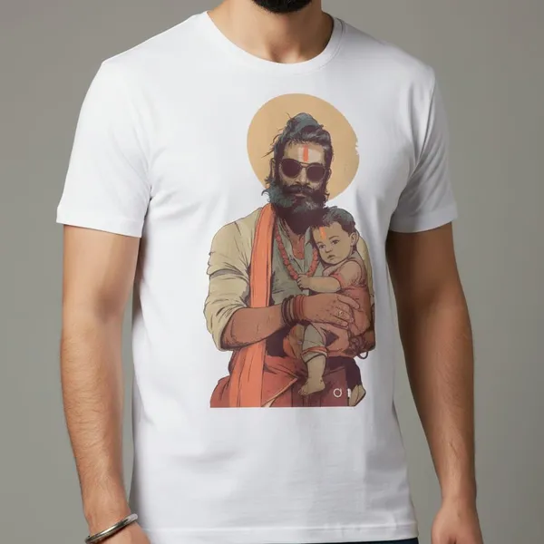 Men'S_White_Graphic_Print_T-Shirt_-_Spiritual_Art_Design