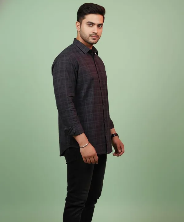 Men'S_Black_Check_Full_Sleeve_Formal_Shirt