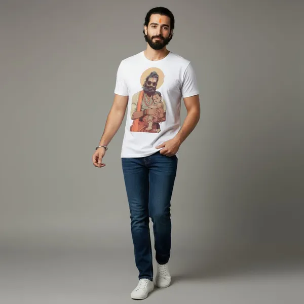 Men'S_White_Graphic_Print_T-Shirt_-_Spiritual_Art_Design