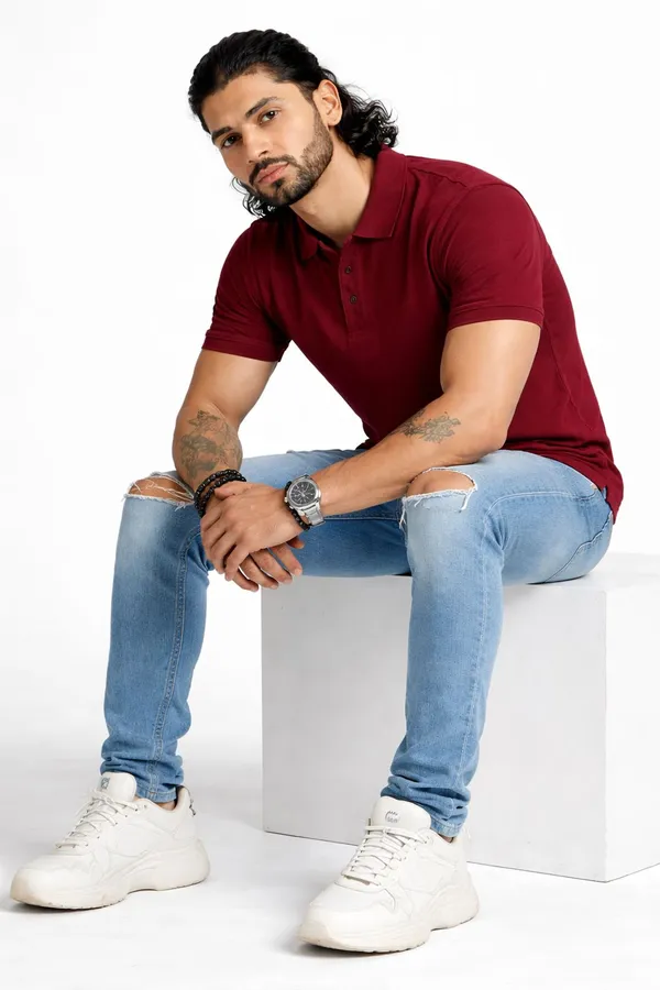 Men'S_Maroon_Polo_T-Shirt