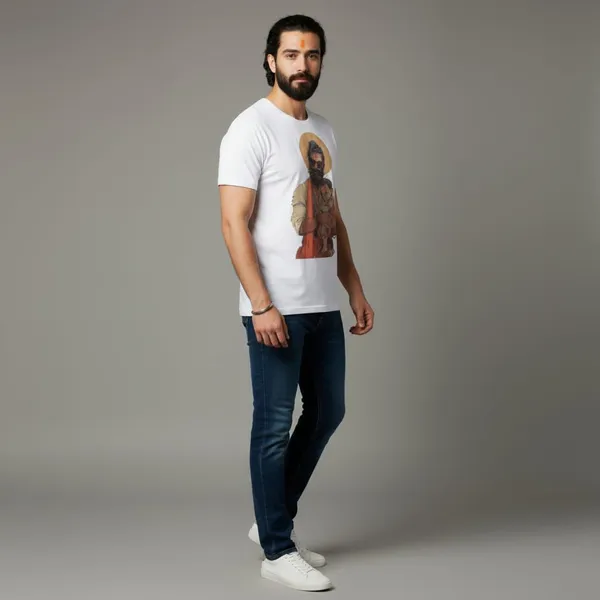 Men'S_White_Graphic_Print_T-Shirt_-_Spiritual_Art_Design