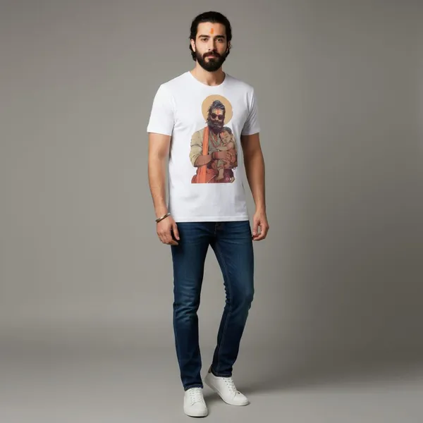 Men'S_White_Graphic_Print_T-Shirt_-_Spiritual_Art_Design