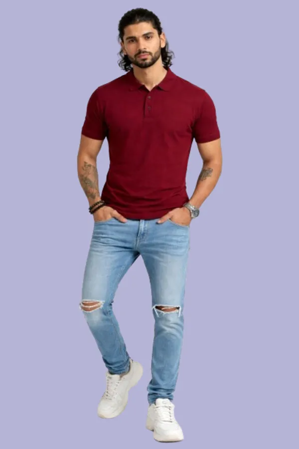 Men'S_Maroon_Polo_T-Shirt