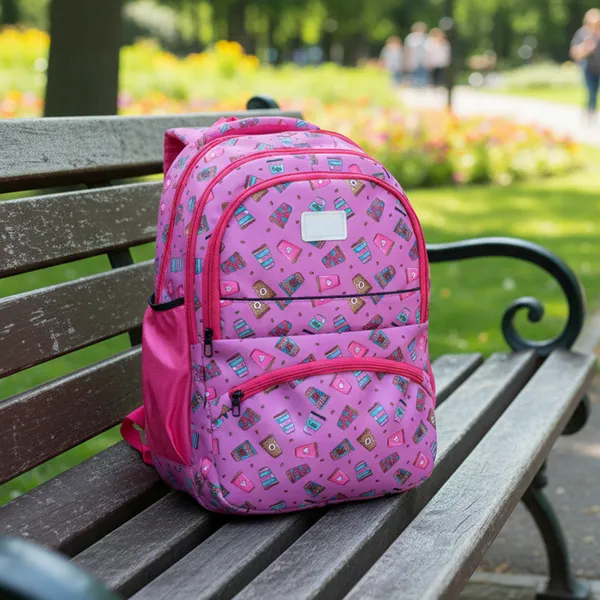 Pink_Polyester_School_Bag_For_Unisex