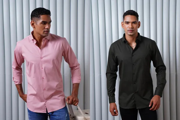 Soft_Pink_&_Black__Premium_Cotton_And__Spandex_Shirt_Combo_Pack_of_2_for_Men