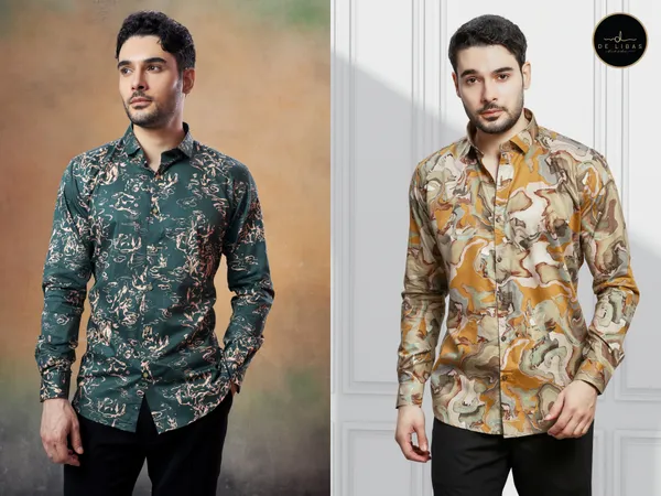 Bottle_Green_&_Mustard__Premium_Cotton,Satin_Shirt_Combo_Pack_of_2_for_Men