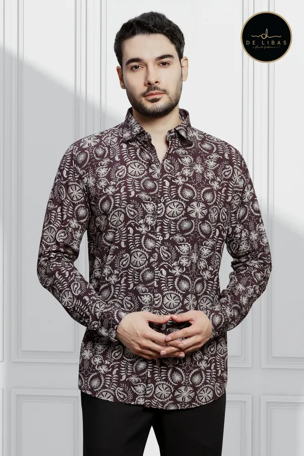 Wine_&_White_Tencil_Fabric_Shirt_Combo_Pack_of_2_for_Men
