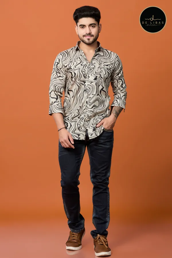 Beige_&_Black_Abstract_Digital_Print_Shirt_for_Men