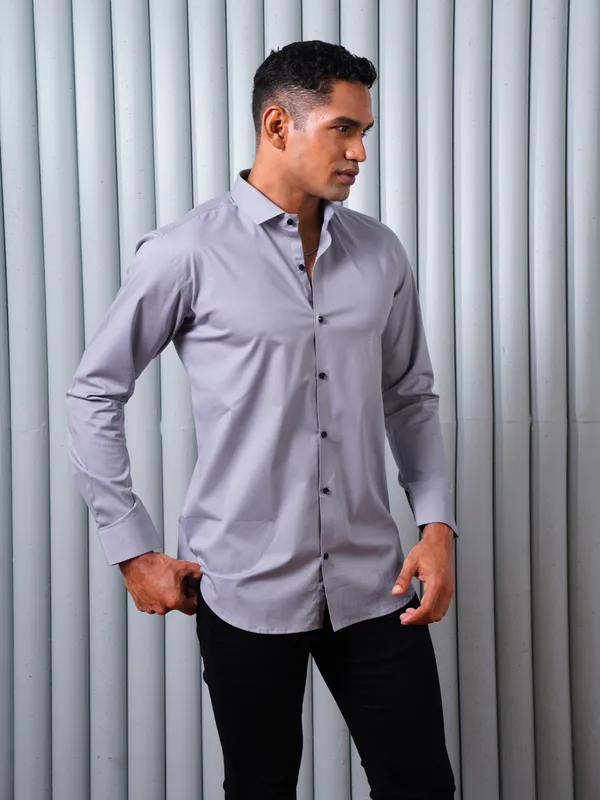 Grey_Monopoly_Premium_Lycra_Shirt_For_Men