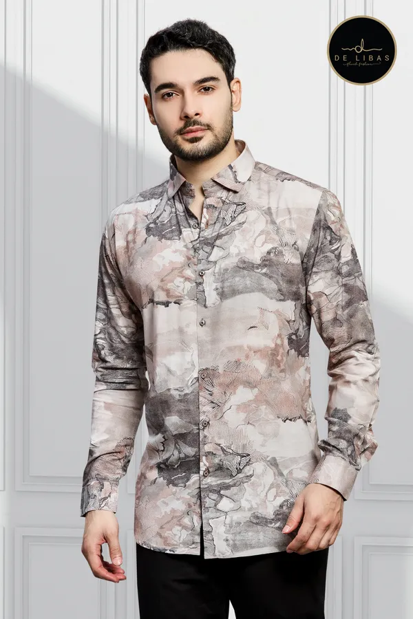 Beige_&_Grey_Abstract_Tencel_Digital_Print_Shirt_for_Men